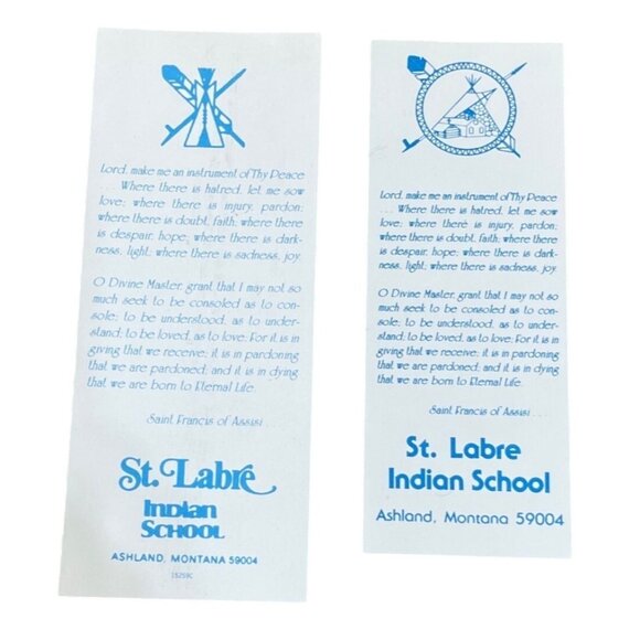 2 Paper Bookmarks St. Labre Indian School Ashland Montana VTG - Picture 2 of 6